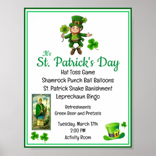 St. Patrick's Day Activity Director Party Seniors Poster (Voorkant)