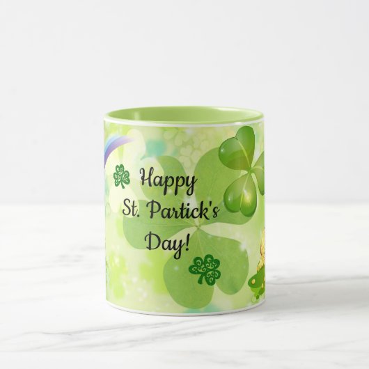 St. Patrick's Day Add Name Leprechaun Coffee Mok (Midden)