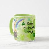 St. Patrick's Day Add Name Leprechaun Coffee Mok (Voorkant links)