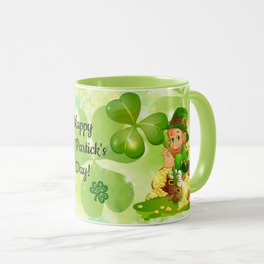 St. Patrick's Day Add Name Leprechaun Coffee Mok (Voorkant rechts)