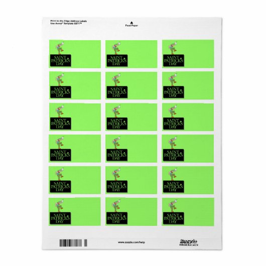 St. Patrick's Day Address Label (Full Sheet)