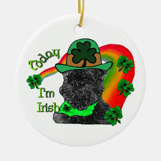 St Patrick's Day Affenpinscher Keramisch Ornament (Voorkant)
