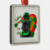 St Patrick's Day Affenpinscher Metalen Ornament (Rechts)