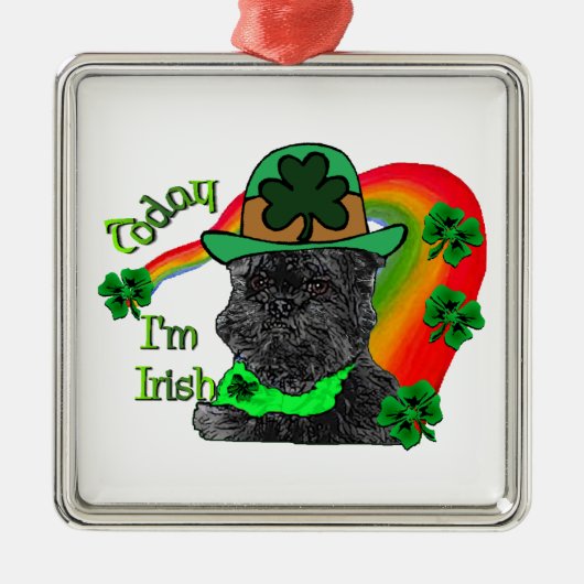 St Patrick's Day Affenpinscher Metalen Ornament (Voorkant)