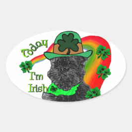 St Patrick's Day Affenpinscher Ovale Sticker