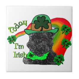 St Patrick's Day Affenpinscher Tegeltje
