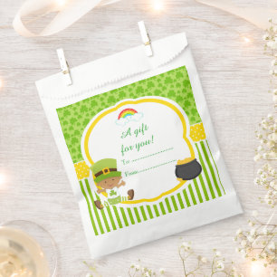 St Patrick's Day African American Boy Baby shower Bedankzakje
