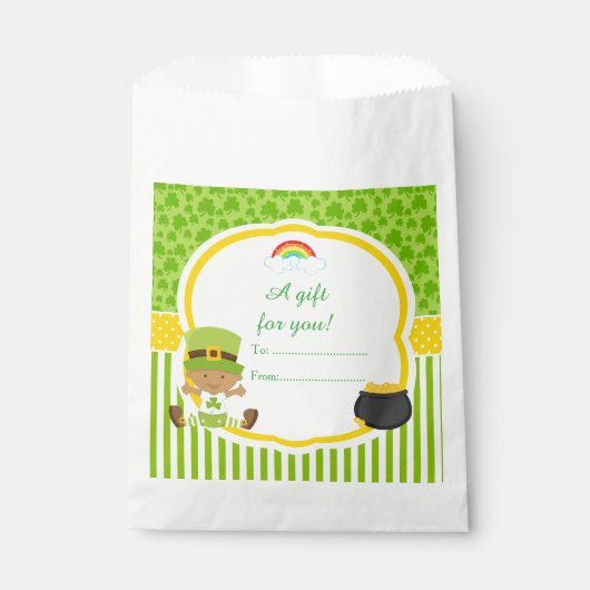 St Patrick's Day African American Boy Baby shower Bedankzakje (Voorkant)