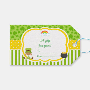 St Patrick's Day African American Boy Baby shower Cadeaulabel