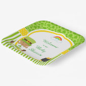 St Patrick's Day African American Boy Baby shower Papieren Bordje (Gebogen)