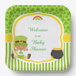 St Patrick's Day African American Boy Baby shower Papieren Bordje