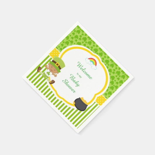 St Patrick's Day African American Boy Baby shower Servet (Hoek)
