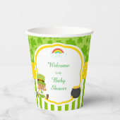 St Patrick's Day Afro-Amerikaans Meisje Baby showe Papieren Bekers (Voorkant)