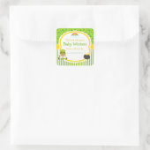St Patrick's Day Afro-Amerikaans Meisje Baby showe Vierkante Sticker (Tas)