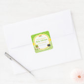 St Patrick's Day Afro-Amerikaans Meisje Baby showe Vierkante Sticker (Envelop)