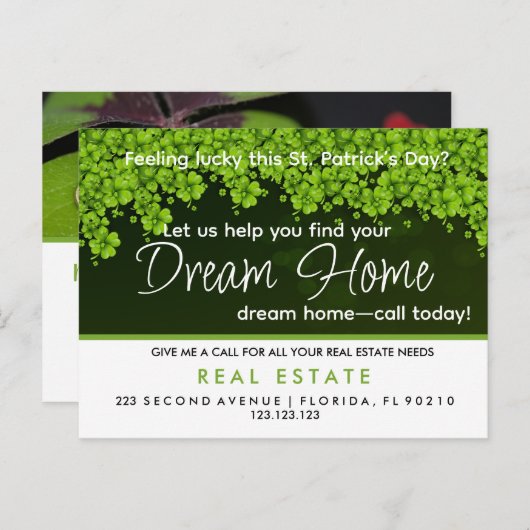 St. Patrick's Day Agent referrals Aankondiging (Voorkant / Achterkant)
