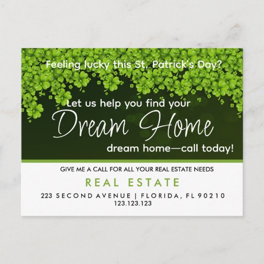 St. Patrick's Day Agent referrals Aankondiging (Voorkant)