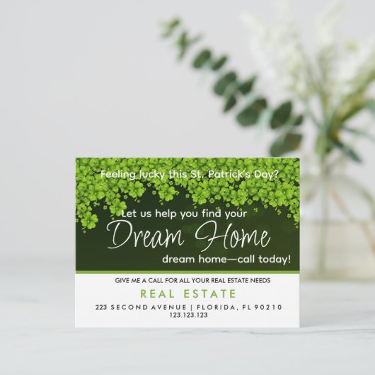 St. Patrick's Day Agent referrals Aankondiging (Staand voorkant)