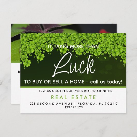 St. Patrick's Day Agent referrals Aankondiging (Voorkant / Achterkant)