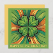 St. Patrick's Day AI Gegenereerde Vierbladige Klav Feestdagenkaart (Voorkant / Achterkant)
