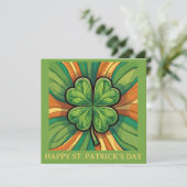 St. Patrick's Day AI Gegenereerde Vierbladige Klav Feestdagenkaart (Staand voorkant)