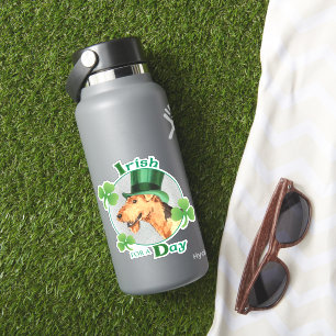 St. Patrick's Day Airedale Vinyl Sticker