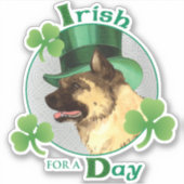 St. Patrick's Day Akita Vinyl Sticker (Voorkant)