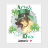 St. Patrick's Day Akita Vinyl Sticker (Vel)