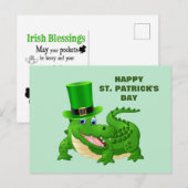 St. Patrick's Day Alligator Feestdagenkaart (Voorkant / Achterkant)