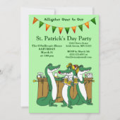 St. Patrick's Day Alligator naar ons feest Kaart (Voorkant)