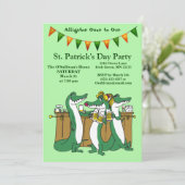 St. Patrick's Day Alligator naar ons feest Kaart (Staand voorkant)