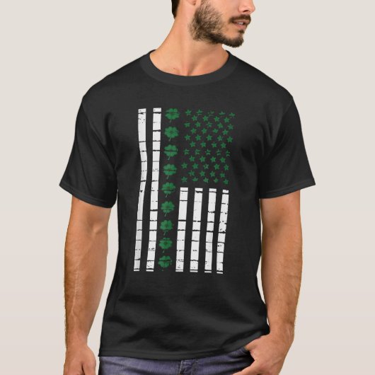 St. Patrick's Day American Flag Irish T-shirt (Voorkant)
