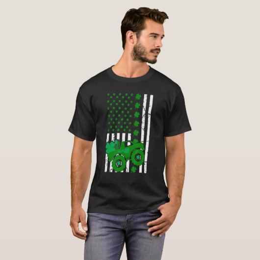 St Patrick's Day American Flag Monster Truck for B T-shirt (Voorkant volledig)