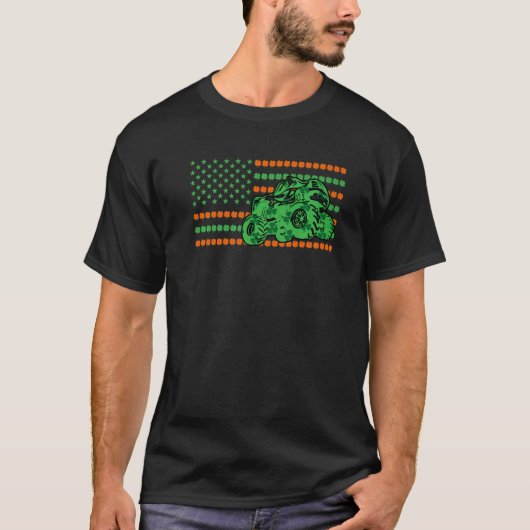 St Patrick's Day American Flag Monster Truck for B T-shirt (Voorkant)
