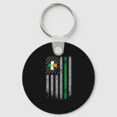 St Patricks Day American Irish Flag Shamrock Sleutelhanger (Voorkant)