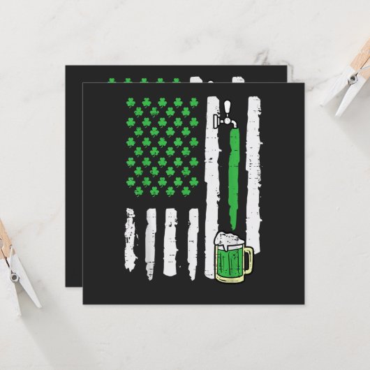 St. Patrick's Day Amerika Vlag Heilige Kaart (Voorkant / Achterkant in situ)