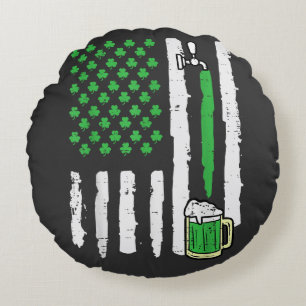 St. Patrick's Day Amerika Vlag Heilige Rond Kussen