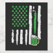 St Patricks Day Amerika Vlag Heilige Wijn Etiket (Enkel label)