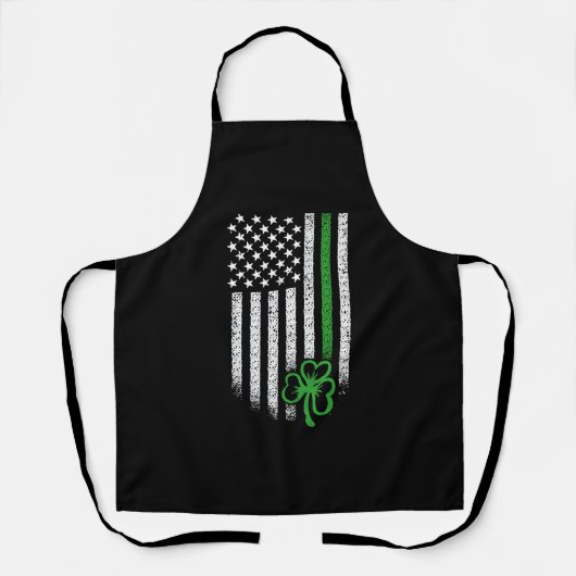 St Patricks Day Amerikaanse Ierse vlag Shamrock Lu Schort (Voorkant)