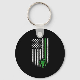 St Patricks Day Amerikaanse Ierse vlag Shamrock Lu Sleutelhanger