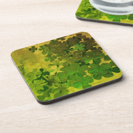 St. Patrick's Day and Good Luck , vierleaf klave Bier Onderzetter (Linkerzijde)