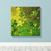 St. Patrick's Day and Good Luck , ‎ vierleaf klave Canvas Afdruk (Insitu (Houten vloer))