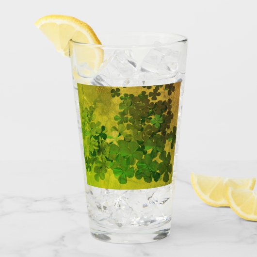 St. Patrick's Day and Good Luck , vierleaf klave Glas (Voorkant ijs)
