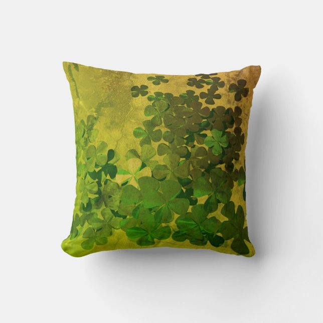 St. Patrick's Day and Good Luck , ‎ vierleaf klave Kussen (Voorkant)