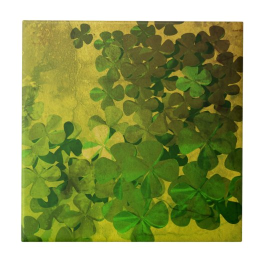 St. Patrick's Day and Good Luck , vierleaf klave Tegeltje (Voorkant)