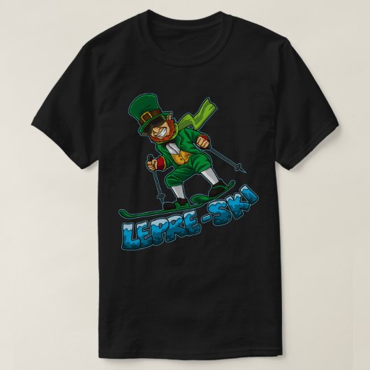 St Patricks Day Apres Skiwoordspeling LepreSki T-shirt (Design voorkant)