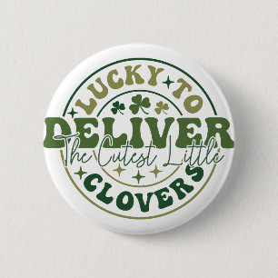 St. Patrick's Day Arbeid en Bevalling Nurse Doctor Ronde Button 5,7 Cm
