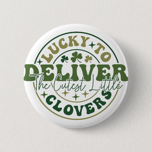 St. Patrick's Day Arbeid en Bevalling Nurse Doctor Ronde Button 5,7 Cm (Voorkant)