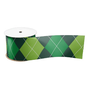 St. Patrick's Day Argyle Satijnen Lint