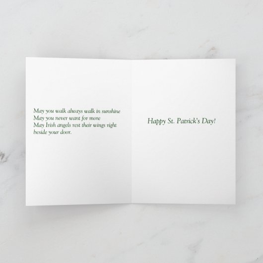 St. Patrick's Day Art Nouveau Angel Kaart (Binnen)